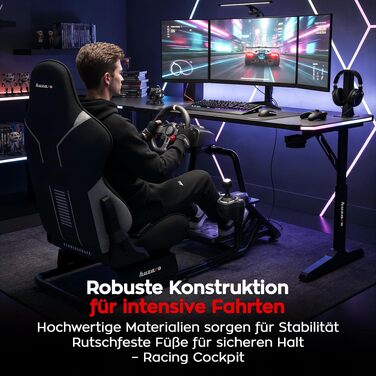 Сім-рейсинг кокпіт huzaro Speed 6.0 з кріпленням для монітора до 50