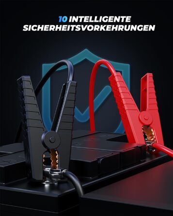 Бустер для автомобіля Starthilfe Powerbank 6000A: портативний пусковий пристрій 12V з USB 3.0, LCD-дисплеєм та ліхтариком для бензинових та дизельних двигунів (до 8.0L)