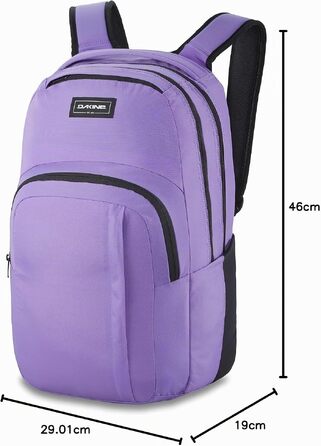 Рюкзак Dakine Campus 25L унісекс для школи, подорожей та ноутбука, водовідштовхуючий, поліестер (Фіолетовий, Квітковий принт)