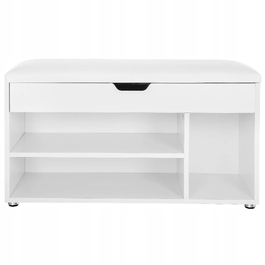 Обувниця з сидінням Songmics, 80 x 44 x 30 см, біла