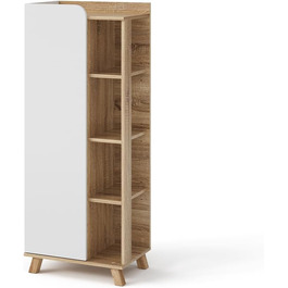 Середня шафа Vicco Karen, дуб сонома/білий, 50x128 см, з дверцятами та відкритими полицями