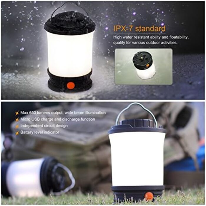 Fenix CL30R акумуляторний LED ліхтар для кемпінгу 650 люмен, світильник для авто, гаража, горища