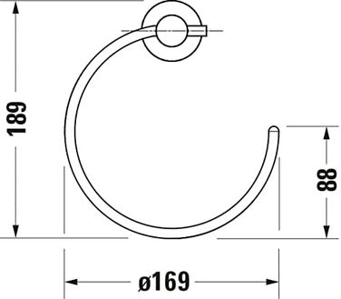 Рушникотримач-кільце Duravit D-Code, настінний, хром, 158x67x182 мм