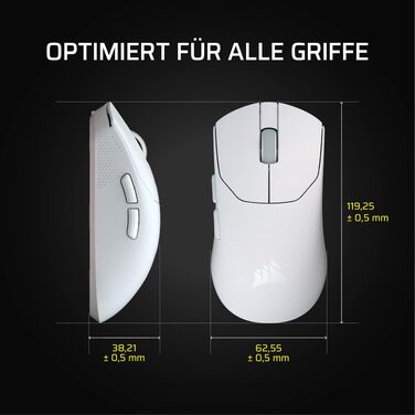Ігрова бездротова миша Corsair Sabre v2 PRO Ultralight Wireless FPS, 33K DPI, 8000Hz, 36г, чорна