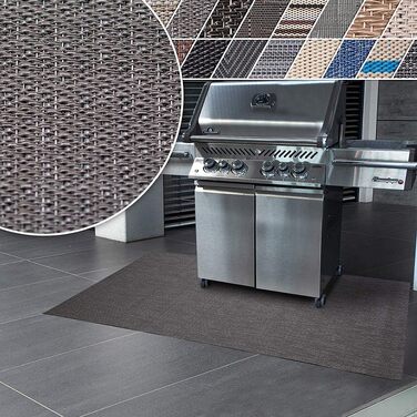 Захисний килимок для гриля Floordirekt Grillmatte Geona 90x180 см для газових та вугільних грилів - захист підлоги, тераси, саду