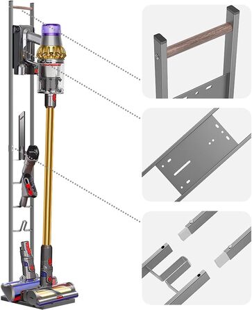 Підлогова стійка-утримувач для пилососів Dyson V15s/V15/V12/V11/V10/V8/V7/V6, універсальна підставка для аксесуарів, покращена преміум-версія, сірий колір, Ecooe