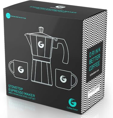 Кавоварка Espresso Gator для плити, мока-кавоварка з прозорого скла, 9 чашок (450 мл) (алюміній, 6 чашок/350 мл)