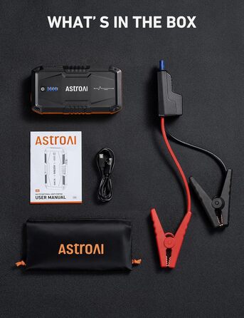 Powerbank Starthilfe AstroAI B8 для автомобіля: 1500A, 7.0L бензин/5.5L дизель, QC 3.0 USB, LED, 12V