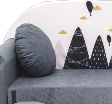Дитяче розкладне ліжко-диван 3в1 All4All Kindersofa - зручна дитяча меблі для ігор та сну. Різні кольори та малюнки (сірий, рожевий, зелений, тваринні мотиви). Модель AX2 сірий + Balons