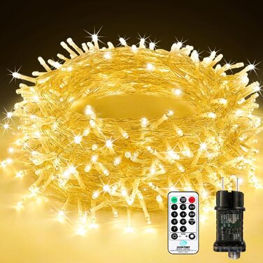 Світлодіодна гірлянда для вулиці 30м, 300 LED ламп, теплий білий колір, різдвяна ілюмінація