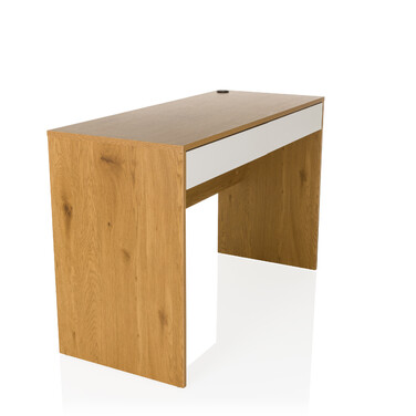 Письмовий стіл BERGA 120x50x78 см, 2 висувні ящики, білий/дуб, hjh LIVING