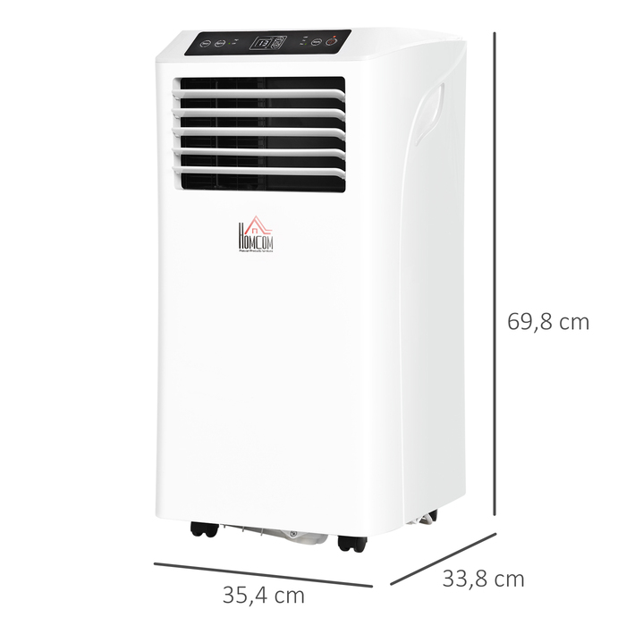 Мобільний кондиціонер 3-в-1 з пультом дистанційного керування, 9K BTU, таймером на 24 години, ABS-пластиком, білий