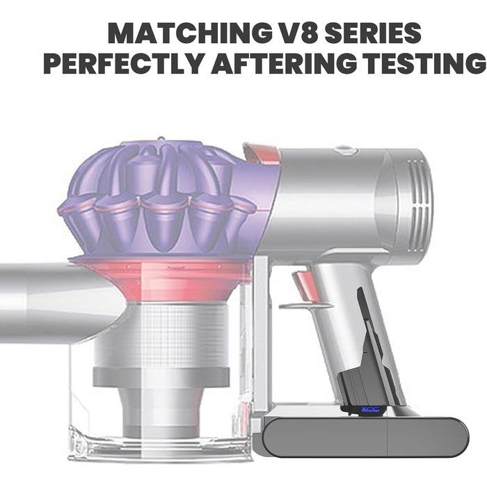 Акумулятор для пилососа Dyson V6 Powtree (2 фільтри, захисна кришка, гвинти) 6.0Ah Сірий