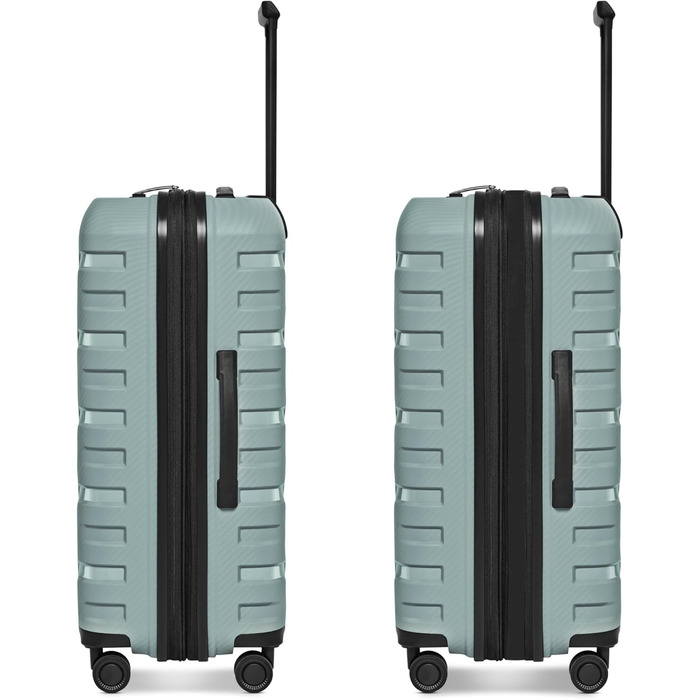 Валіза Smartbox Koffer M розширена 66 см, місткість 71–80 л, легкий дорожній тролей на 4 колесах з поліпропілену, TSA замок, м'ятний колір (Edition 01)