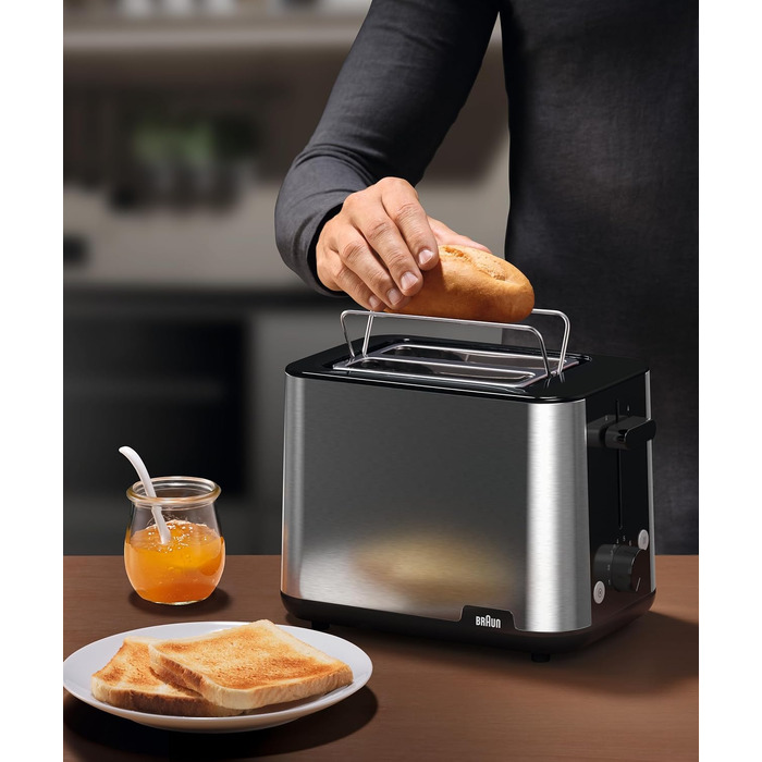 Тостер Braun PurShine HT1510 WH, 8 режимів, розморожування, підігрів, чорний