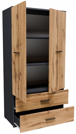 Стелаж Matkam 69 x 130 x 34 см, дуб вотан, графіт