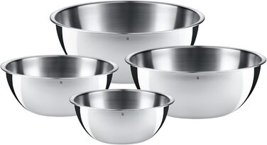 Набір кухонних мисок WMF Gourmet 4 шт. з нержавіючої сталі, 0,75л - 2,75л, миски для приготування, салатники, сервіровочні миски, Cromargan, з можливістю складання