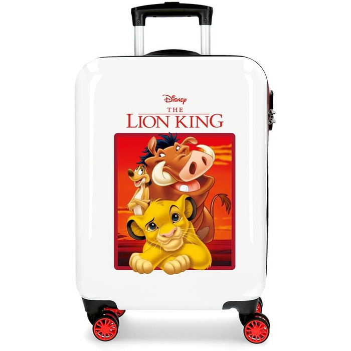 Дитяча валіза Disney Король Лев, червона, 37x55x20 см, 34 л, ABS, 4 подвійні колеса, кодовий замок, ручна поклажа
