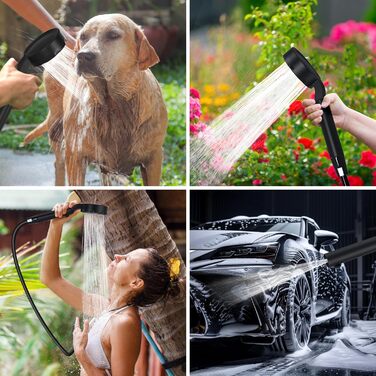 Мобільний душ Campingdusche з акумулятором 10000mAh, комплект для кемпінгу, відпочинку на природі, автомийки, пляжу, чорного кольору