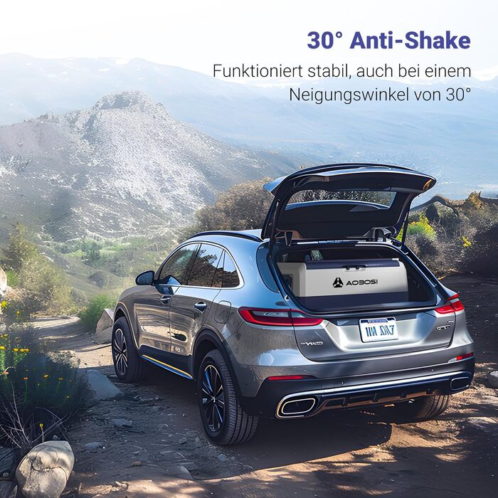 Автомобільний компресорний холодильник AAOBOSI 50л з Wi-Fi, 12/24V та 220V, -20°C для авто, кемпінгу, вантажівок, з двома зонами охолодження