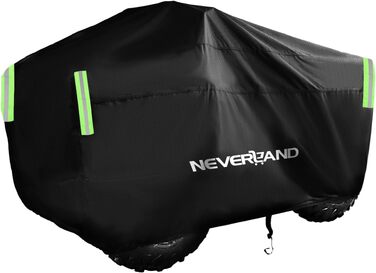 Водонепроникний чохол для квадроцикла NEVERLAND ATV XL (256x110x120 см), захисний покрив з тканини 210D Oxford, UV-захист та світловідбиваючими смугами, чорний