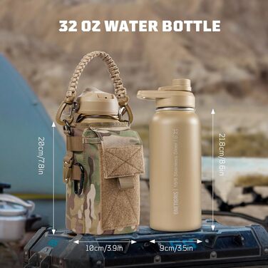 Фляга спортивна OneTigris 0.9л (32oz) нержавіюча сталь, пляшка для води для велосипеда, кемпінгу, йоги, фітнесу (камуфляж)