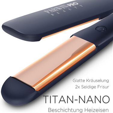 Професійний випрямляч та плойка для волосся PARWIN PRO BEAUTY 2-в-1, іонний, nano-титанове покриття, широка шовкова пластина, LCD дисплей, температура 130-230°C