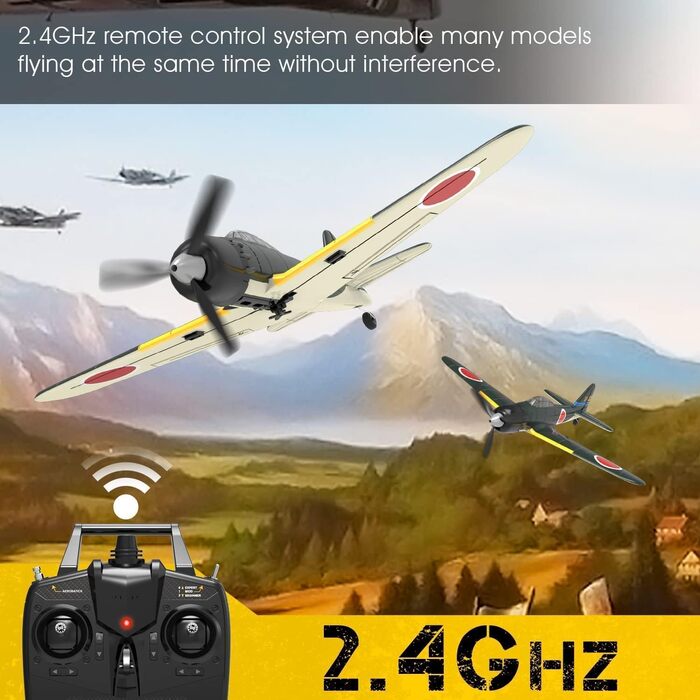 Літак на радіокеруванні VolantexRC 761-5 P51 Mustang RTF 4-канальний, для початківців, зі стабілізацією Xpilot та акробатичними режимами