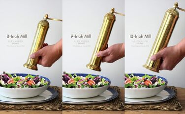Ручний млинок для солі та перцю Alexander Home The Original Griechische, 20,3 см, мідний, з ручкою-курбою