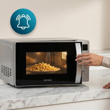 Мікрохвильова піч Cecotec Proclean 5105 Silver 20л з грилем, технологією 3DWave та функцією розморожування, сіра