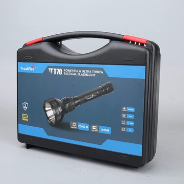Ліхтарик TrustFire T70 LED, 2300 люмен, акумуляторний, тактичний, надяскравий, 1000 м, IPX8, 5 режимів, для полювання, кемпінгу, надзвичайних ситуацій, чорний
