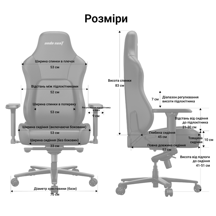 Крісло геймерське ігрове Anda Seat Phantom 4 Pro L до 100 кг Gray Fabric (AD18YSDC-72-G-F-G02)