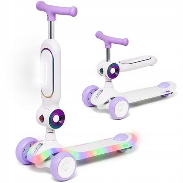 Дитячий велосипед-самокат 2в1 RAVEN Lumiloo White/Neo Chrome з LED-підсвіткою платформи