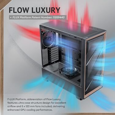 Корпус для ПК Antec GEH Flux SE Midi Tower чорний, для ігрових та офісних систем, вентиляція, роздрібна версія