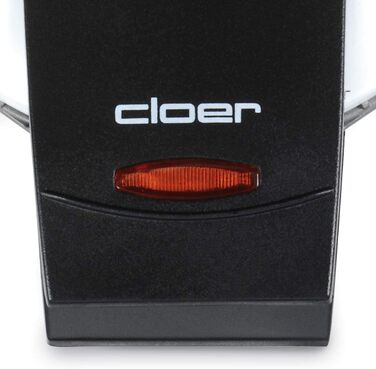 Електрична вафельниця Cloer 261 для тонких хрустких вафель, 800 Вт, 14,5 см, антипригарне покриття, регулювання ступеня підсмажування, біла, метал