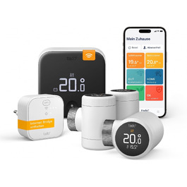 Стартовий набір tado° Starter Kit X: Інтернет-міст Bridge X, 3 розумні радіаторні термостати та бездротовий датчик температури