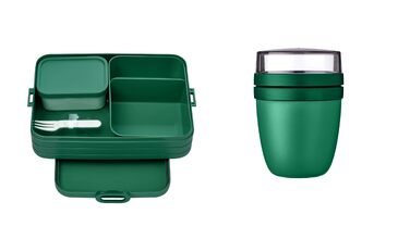 Набір ланчбоксів Mepal Lunch to go Set з контейнером Lunchpot, великий бенто-бокс з відділеннями для дорослих, Vivid Green
