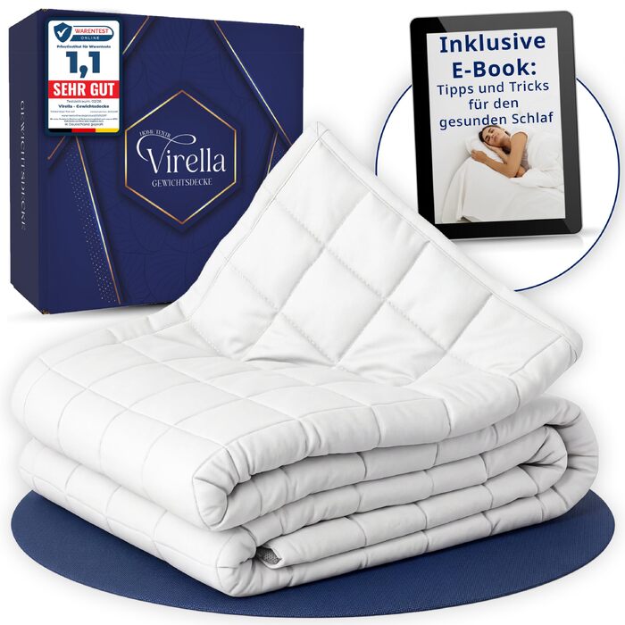 Обтяжувальна ковдра Virella 5 кг, 135x200 см, важка ковдра для сну з 100% бавовни