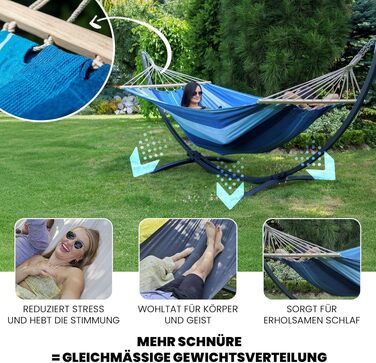 Гамак Potenza Outdoor для 2 осіб з підставкою XXL 220x160 см, до 200 кг, стійкий до погодних умов (Червоний, Графітове підставлення)
