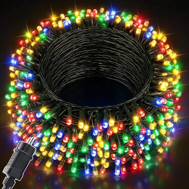 Світлодіодна гірлянда для вулиці та дому 60м 600LED, багатоколірна, IP44 водонепроникна, 8 режимів роботи, з таймером та пам'яттю для саду, балкона та кемпінгу