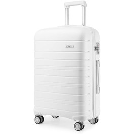 Валіза KONO з TSA-замком та 4 спінінг-колесами, білий колір, розмір S (Cabin 20 Inch)