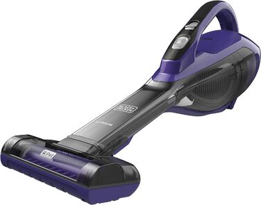 Акумуляторний ручний пилосос BLACK+DECKER Dustbuster 10,8В 2,5Аг з турбо-щіткою для шерсті тварин, широким соплом, 2-ступеневою фільтрацією, зарядним кабелем і настінним кріпленням