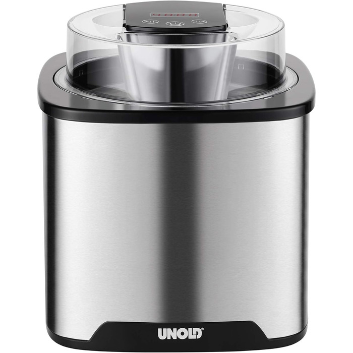 Морозивниця Unold 48855 Gelato, 1.5 л, 12 Вт, LCD-дисплей, цифровий таймер, BPA-free, для веганського, безлактозного та стевієвого морозива