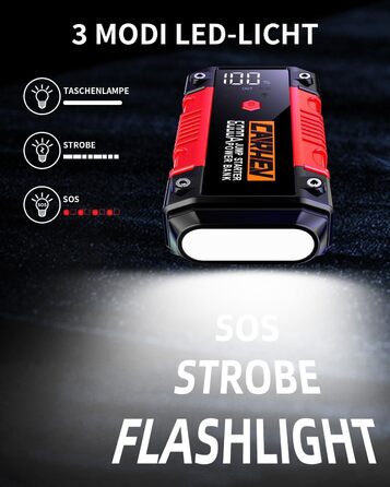 Powerbank для автомобіля Starthilfe: 6000A, 12V, для бензину та дизеля, LED-ліхтарик