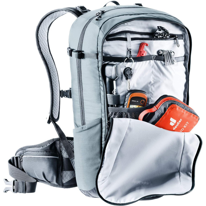Рюкзак Deuter Flyt 20 з протектором для велосипедистів, графітово-чорний, 20 л, довгий