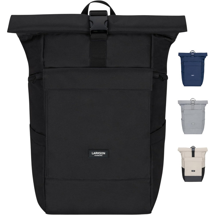 Рюкзак LARKSON No 4 Rolltop 21 л для жінок і чоловіків, з відділенням для ноутбука 16'', для університету, роботи та велосипеда, дорожній рюкзак з кріпленням на валізу