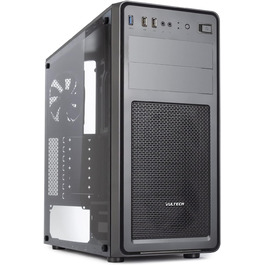 Корпус Vultech VCO-A2699T ATX, 1x USB 3.0, 2x USB 2.0, загартоване скло, без блока живлення, чорний