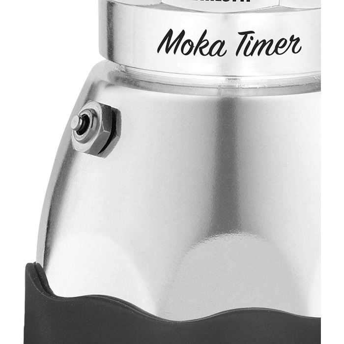 Електрична кавоварка Bialetti Moka з таймером, 6 чашок, 365 Вт, сріблясто-чорна