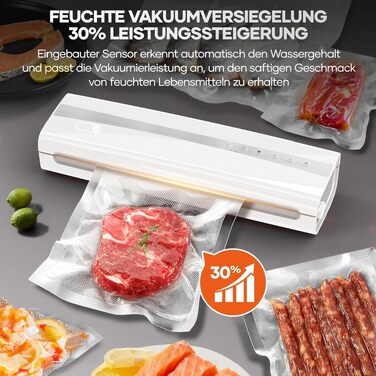 Вакуумний пакувальник Kejector для продуктів з роликом 5м, ножем та шлангом - багатофункціональний, сухий/вологий режим для тривалого зберігання