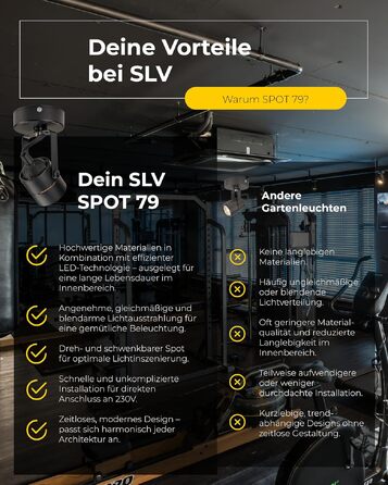 Світильник настінний та стельовий SLV SPOT 79, спот GU10 50W, чорний